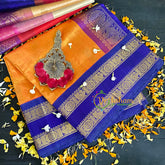 Yellow Korvai Handloom Silk Cotton Saree-VS65