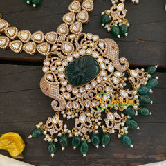 Green Victorian Diamond Short Neckpeice -VV224