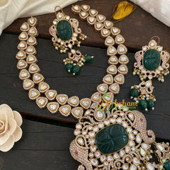 Green Victorian Diamond Short Neckpeice -VV224