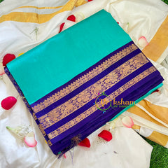 Blue Korvai Handloom Silk Cotton Saree-VS241