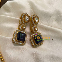 Deep Blue Victorian Diamond Pendant Chain -VV583