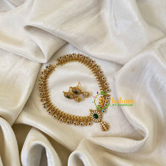 Simple AD Stone Short Neckpiece -Green white -G6486