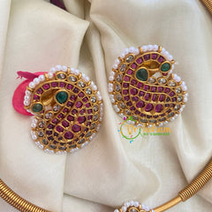 Premium AD Stone Pendant Hasli Choker-Paisley-G3962