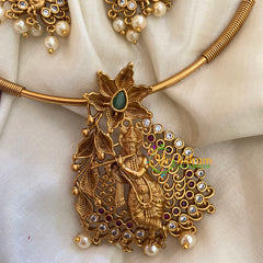 Premium AD Stone Pendant Temple Hasli Choker-G3963