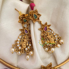 Premium AD Stone Pendant Temple Hasli Choker-G3963