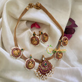 Premium AD Stone Hasli Choker-Red Green-G4065