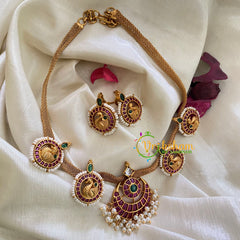 Premium AD Stone Hasli Choker-Red Green-G4065