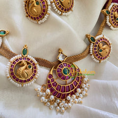 Premium AD Stone Hasli Choker-Red Green-G4090