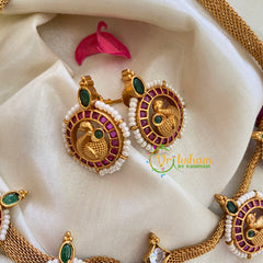 Premium AD Stone Hasli Choker-Red Green-G4090