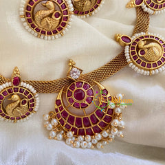 Premium AD Stone Hasli Choker-Red-G4066