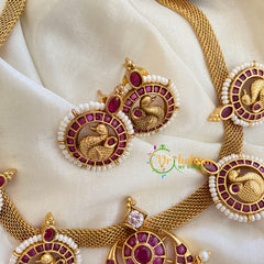 Premium AD Stone Hasli Choker-Red-G4066