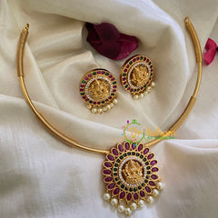 Premium AD Stone Lakshmi Pendant Hasli Choker-G3972