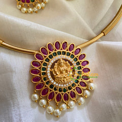 Premium AD Stone Lakshmi Pendant Hasli Choker-G3972