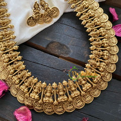 Premium AD Stone Lakshmi Kaasumalai Haram with Mogappu-G5332