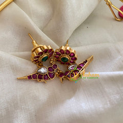 Premium AD Stone Pendant Hasli Choker-Floral Parrot-G4064