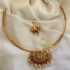 Premium AD Stone Pendant Hasli Choker-Chandh-Red-G4062