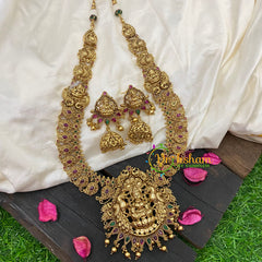 Traditional Lakshmi Pendant Maanga Peacock Neckpiece-Gold-G5358