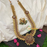 Premium AD Stone Pendant Haram with Mogappu-G5314