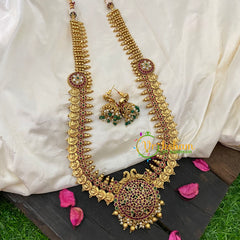 Premium AD Stone Pendant Haram with Mogappu-G5314