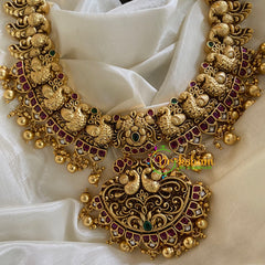 Premium Gold Look Alike Peacock Haram-Gold Beads -G4002