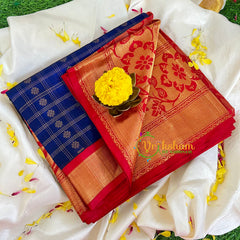 Dark Blue with Red Silk Cotton-VS405