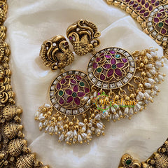 Guttapusalu Layered Lakshmi Haram with Mugappu-G7436