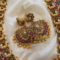 AD Stone Traditional Maanga Haram with Pendant -Gold Bead -G7429