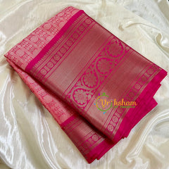 Barbie Pink Kora Muslin Saree-VS514
