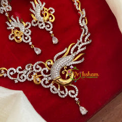 Gold Look Alike AD stone Short Neckpiece-G3211