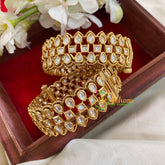 Premium White AD Stone Bangle- Princess Cut -Screw Type Bangles-G8800