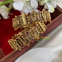 AD Stone Studded Temple Bangles-Ram Parivar Bangles- Screw Type-G3168