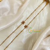 Premium AD Stone Pendant Anklets -Clover -G10128