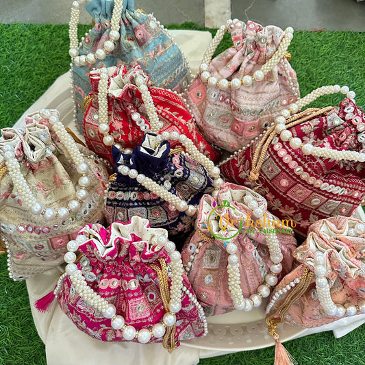 Return Gift Potli Bags -Printed Potli bag -6 pieces Set-RG043