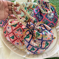 Return Gift Potli Bags -Printed Potli bag -6 pieces Set-RG041