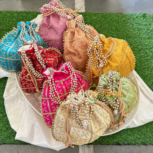 Return Gift Potli Bags -Printed Potli bag -6 pieces Set-RG040