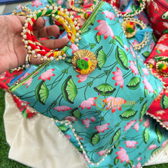 Return Gift Pichwai Potli Bags -Pichwai Printed Potli bag -6 pieces Set-RG038