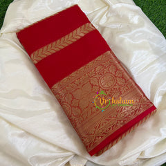 Kumkum Red Organza Silk Saree -Organza Kota Silk-VS426