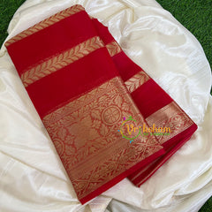 Kumkum Red Organza Silk Saree -Organza Kota Silk-VS426