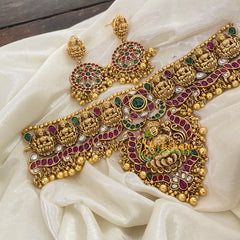Precious Lakshmi Bridal High Neck Choker-Gold Bead-G8847