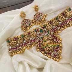 Precious Lakshmi Bridal High Neck Choker-Gold Bead-G8847