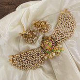 Antique Cluster Pearl Lakshmi High Neck Choker-G8834