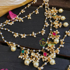 Red Green Stone 3 Layered Pearl maatil -G6103