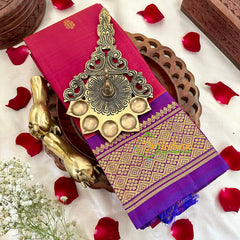 Maroon with Blue Thiribuvanam Silk Saree -Pure Silk -VS1271