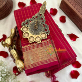 Traditional Maroon Kattam Thiribuvanam Silk Saree -Pure Silk -VS1263