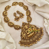 Gold Look Alike Lakshmi Pendant Haram-Mid Length-G8740
