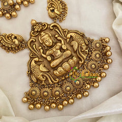 Gold Look Alike Lakshmi Pendant Haram-Mid Length-G8740