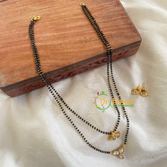 AD Stone Kundan Pendant Mangalsutra-Tri Floral -G6158