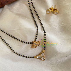 AD Stone Kundan Pendant Mangalsutra-Tri Floral -G6158
