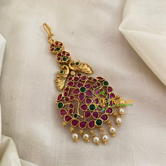 Premium AD Stone Short Maang Tikka -Pearl -G8771