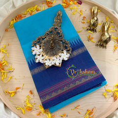 Light Blue Kanchi Cotton Saree - Handloom -VS1153